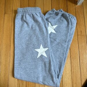 Grey boutique star sweatpants
